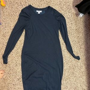 Blue long sleeve maternity dress